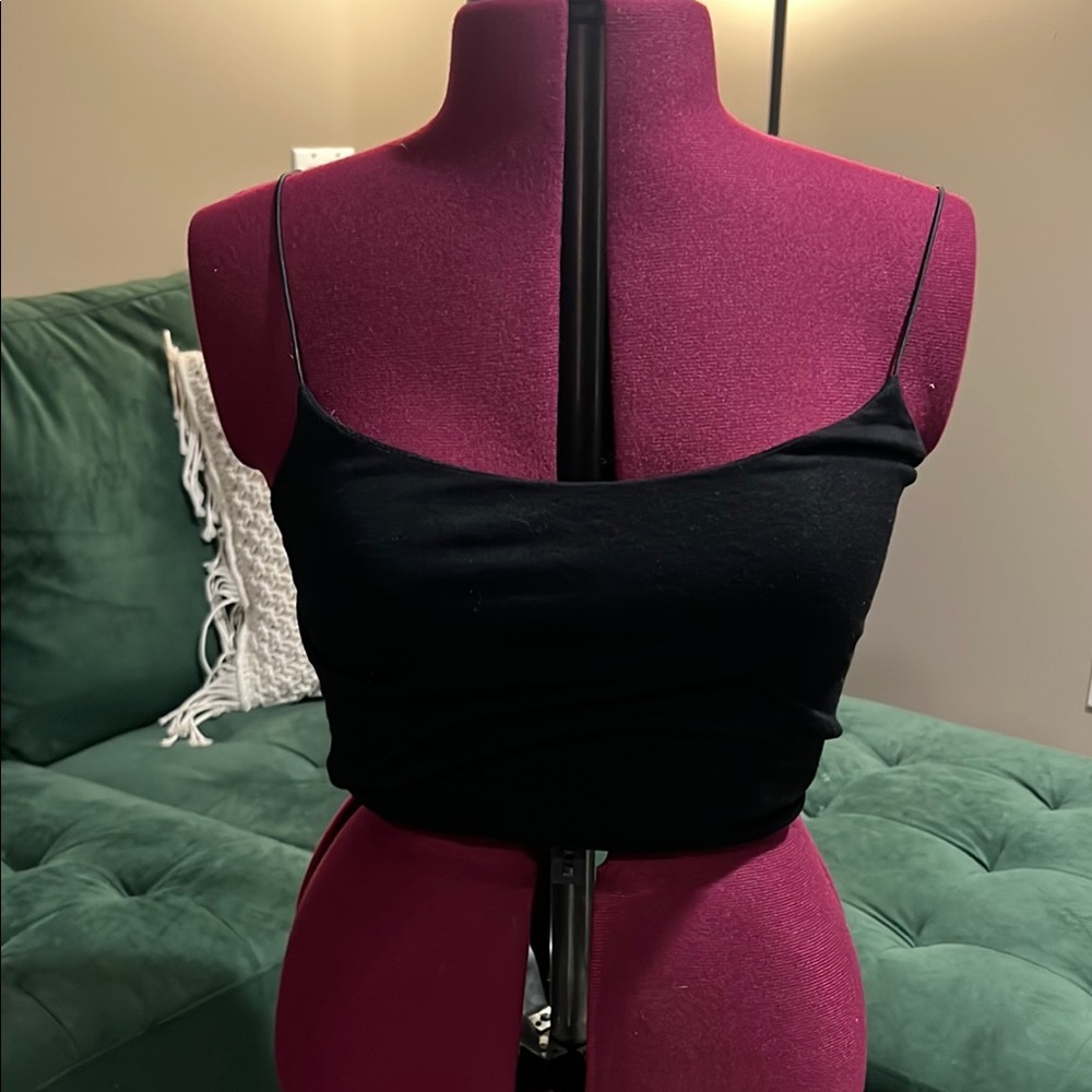 Black Women's Camisole Crop Top | Size M